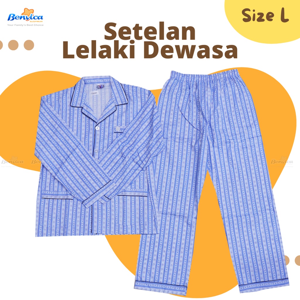 BAJU TIDUR PIYAMA LAKI-LAKI DEWASA L SWAN