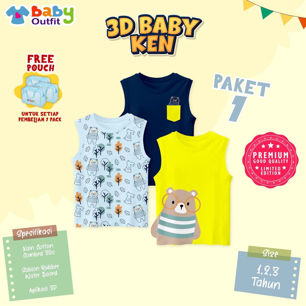 3D Baby Ken 3in1 Baby Outfit