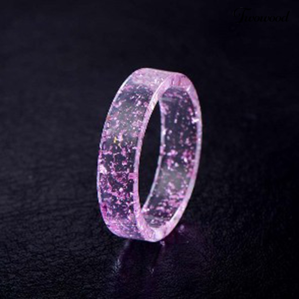 Cincin Wanita Bahan Resin Transparan Aksen Bunga Kering Gaya Vintage Untuk Pesta Pernikahan