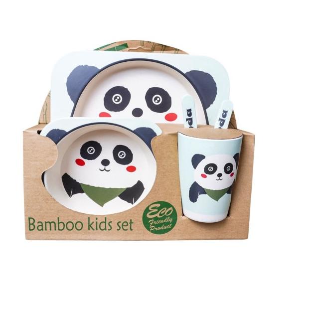 Set Alat Makan 5 in 1 / Piring Makan Anak Balita Peralatan Makan - 005 - Flamingo