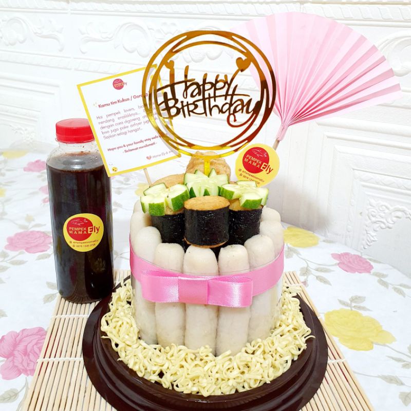 

Kue Sakura 20pcs PEMPEK Kue ultah mpek SUSHI HALAL ASLI TENGGIRI