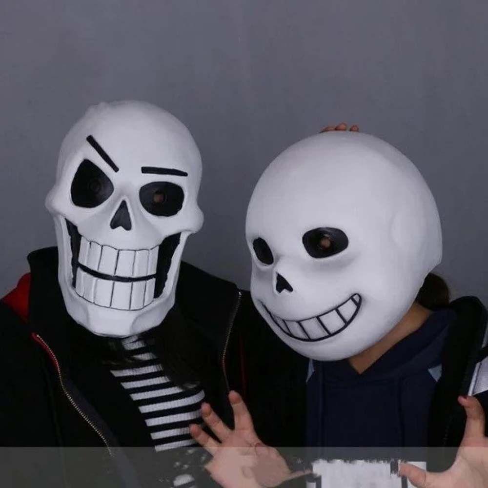 NICKOLAS1 Sans Undertale Mask Plastik Jepang Party Props Full Head Masks Party Mask Props Hiasan Kepala Cosplay Hoodie