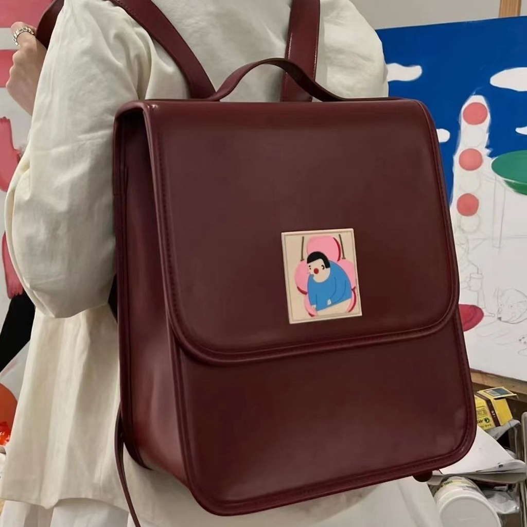 Sera Jepang in asli ilustrasi asli Jepang merah gaya retro siswa komuter ransel ransel tas sekolah liar