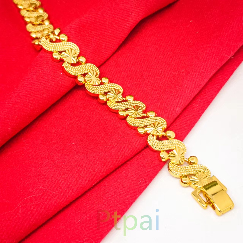 Gelang Tangan lapis emas 24k xuping gelang hongkong mas tipe s bebas pajak paling diminati