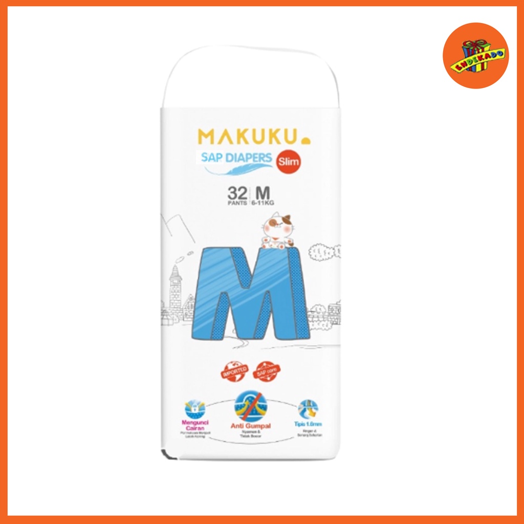 MAKUKU AIR DIAPERS PANTS M 32 PC - Popok Celana Anti Gumpal