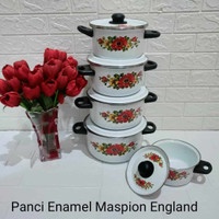PANCI ENAMEL SET SUSUN 5 MASPION / PANCI ENGLAND SET / PANCI TUTUP / PANCI ENAMEL / PANCI SUSUN