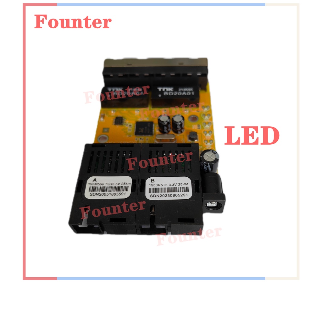 10/100 Mbps 2 SC 4 RJ45 PCB Board Support POE 2F4E Media Converter