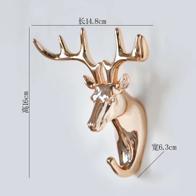 YGRETTE - KAPSTOK MODEL KEPALA KIJANG RUSA DEER HEAD HOOK GANTUNGAN KUNCI SERBAGUNA DINDING WALL HOOK ANTLER