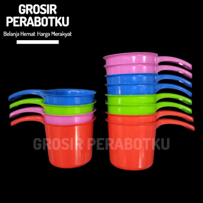 Gayung Mandi Plastik Warna Bulat Polos Ciduk Air Water Scooper Bahan Tebal Kuat Murah