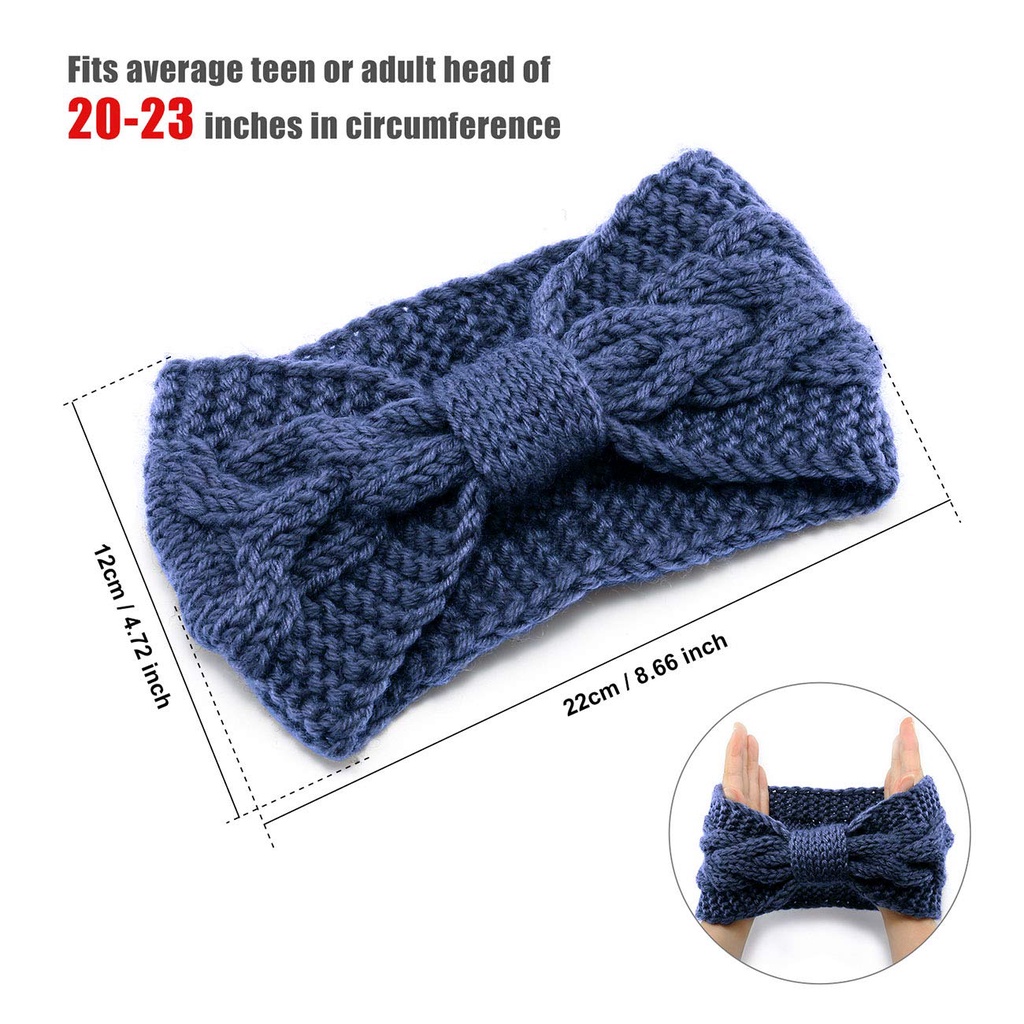 T&amp;Y Bando Rajut Wool Pita Head Band Korea Bando Cantik Korea Rajut Besar Bandana Simpul Twist Ala Korea