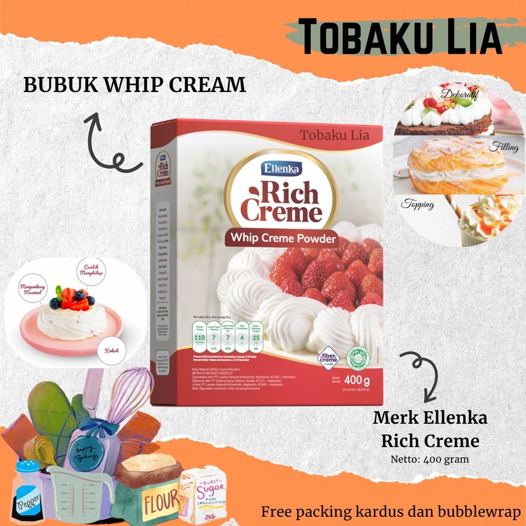 

[ELLENKA] RICH CREME WHIP CREME POWDER BUBUK WHIP KRIM 200 GR