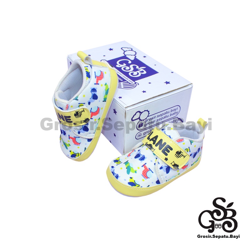 Sepatu Bayi - Baby Shoes - Prewalker  | 2-12 bulan | PLANE pesawat KUNING ringan &amp; fleksibel