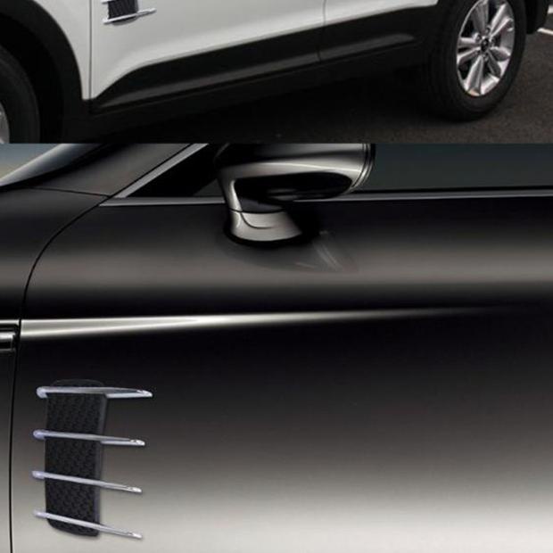 2PCS Shark Gills stiker body samping mobil Fender Dekorasi Car Side Air Flow Vent Fender Vent Cover 