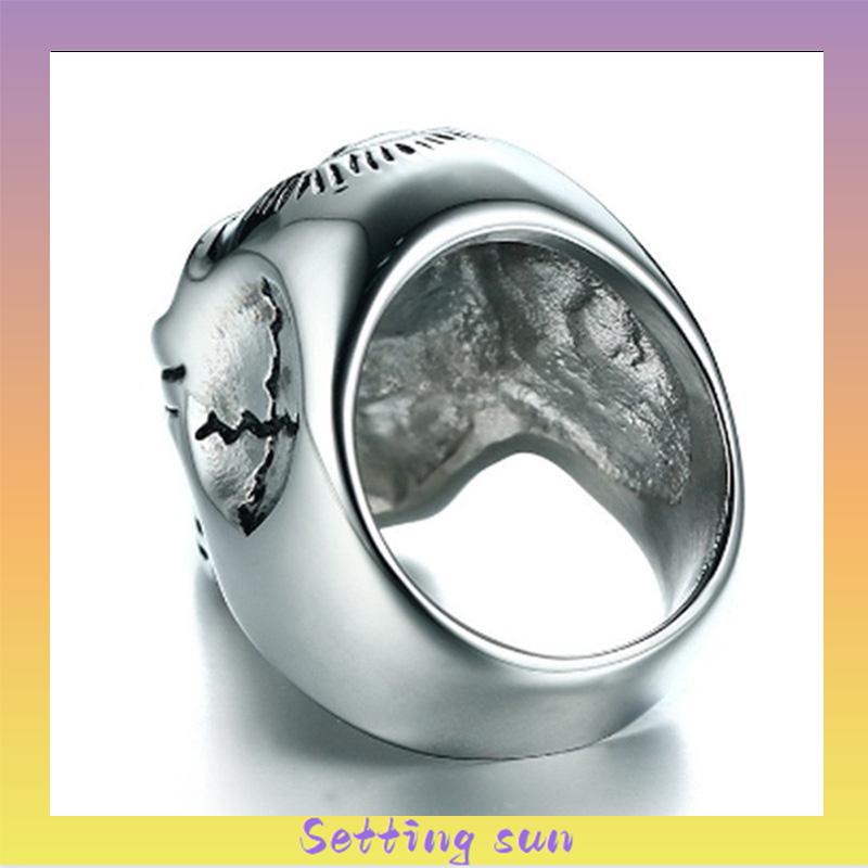 COD✨Cincin Motif Tengkorak Trend Fashion vintage rock ruby cincin Untuk Pria Aksesoris TN
