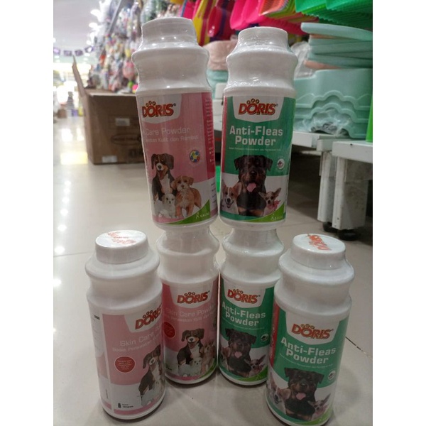 MINIPETS Bedak Doris/ Bedak Doris Anti - Fleas/ Bedak Doris Skin Care / Powder Anjing / Bedak Anjing