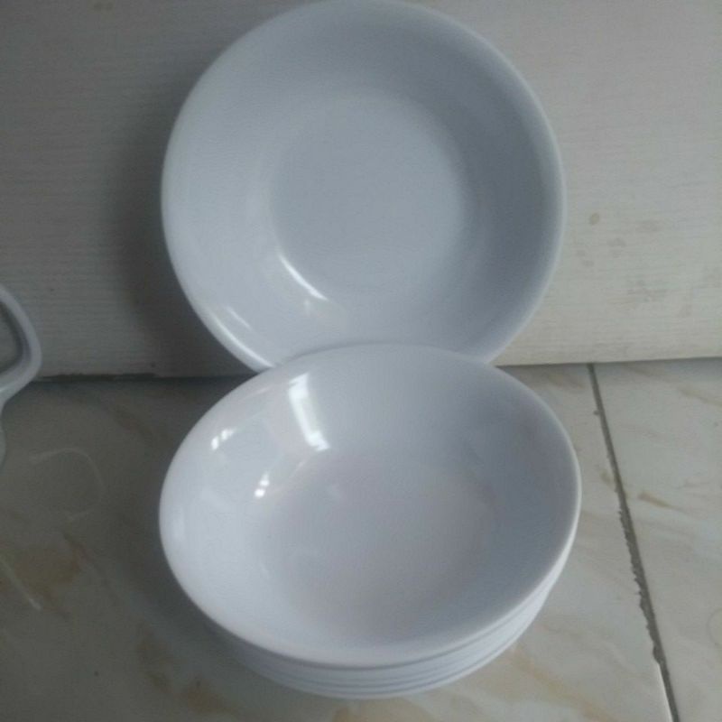 Mangkok Bakso 6" Vanda melamin putih polos