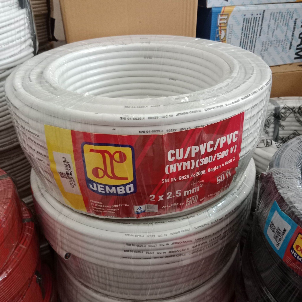 Kabel JEMBO NYM 2x2.5 Kabel Listrik JEMBO NYM JEMBO 2x2,5 - 50MTR PER ROLL