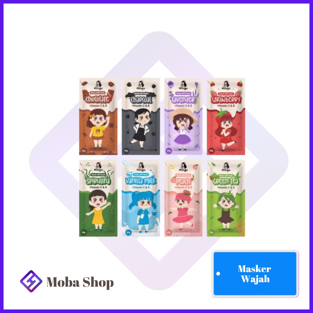 Masker Bubuk Wajah Organik MILOFA 10Gr Original BPOM Face Mask Powder