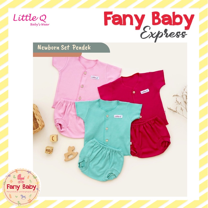 LITTLE QUEEN SETELAN BAJU PENDEK &amp; CELANA POP POLOS GIRL NB / RANDOM