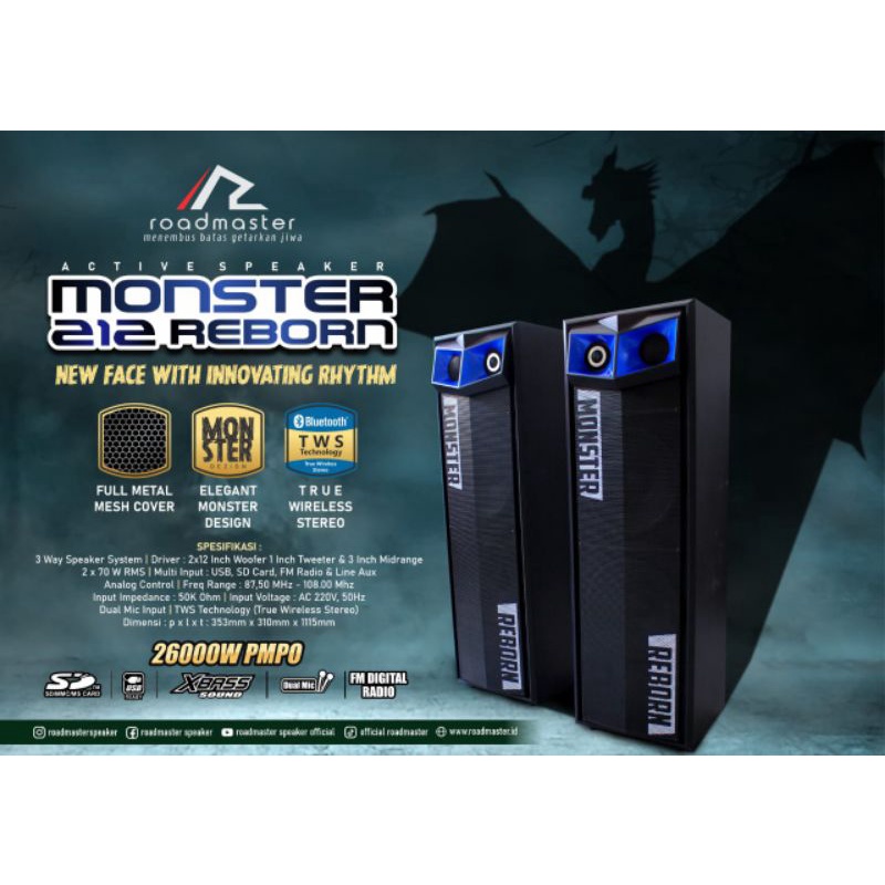 speaker roadmaster monster 212 reborn 2x12inch manual original