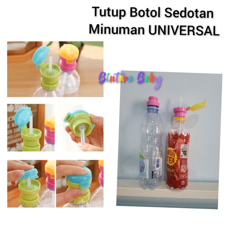 Tutup Botol Minum Flip Top Universal / Tutup Botol Minum Sedotan air Mineral Jus