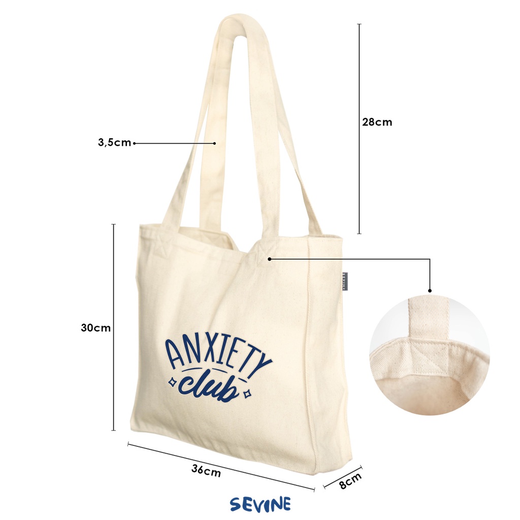 Sevine Totebag Kanvas Daisy Tas Wanita Tote Bag Kantong Laptop Kuliah Sekolah Kerja Danish Pastel Quotes Aesthetic - KO