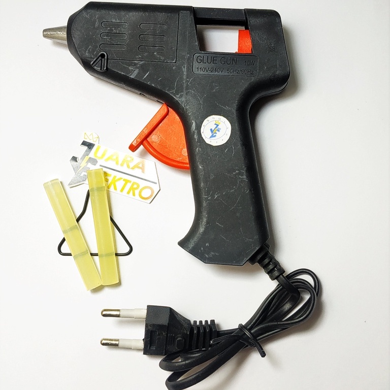 SAMURAI Glue Gun Kecil (Tembakan Lem Bakar) 10 Watt | Pistol Lem Tembak Samurai 10 Watt | Alat Lem Bakar Hot Melt Glue Gun