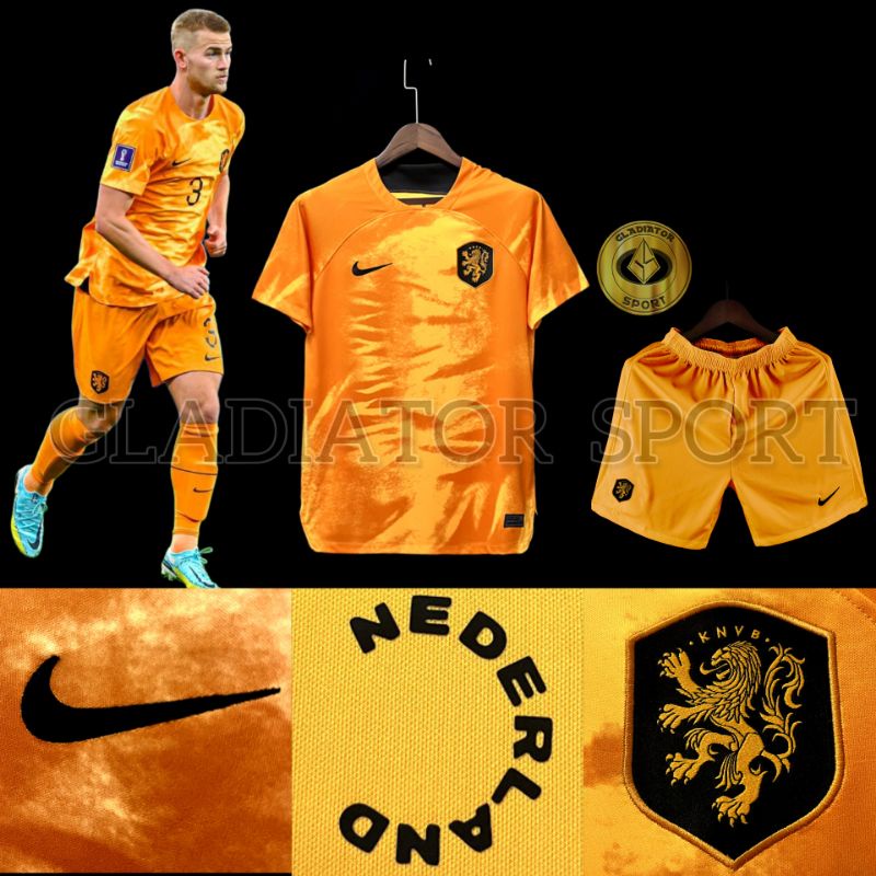 Setelan Jersey Belanda Home New World Cup 2022 Grade Original