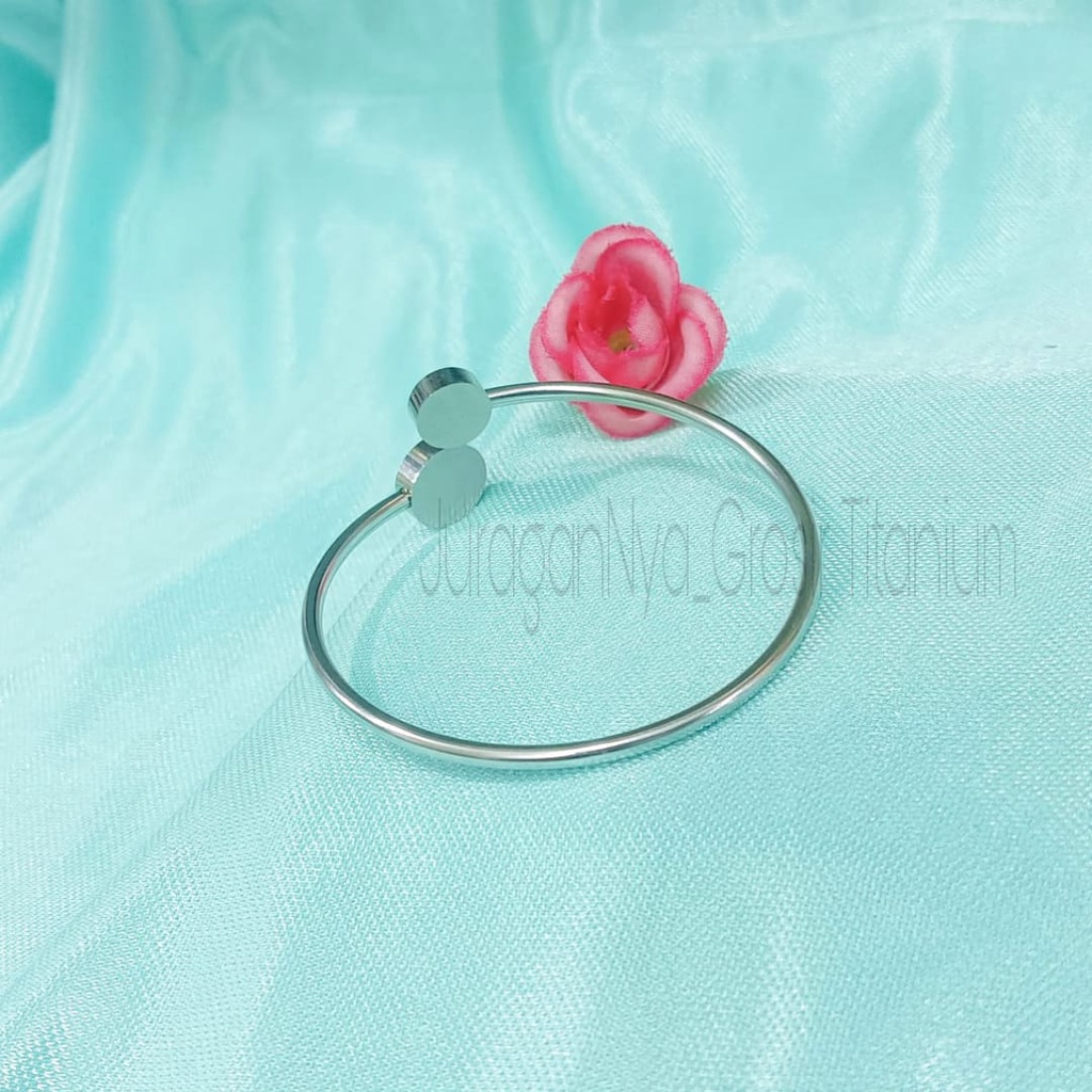 GELANG TITANIUM FLEKSIBEL PERMATA MCI ANTI KARAT&amp;ANTI LUNTUR