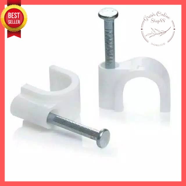 GOS A108 -  Klem Jepit Kabel 7 mm Cable Clips Clamp DIJAMIN PAKU BETON