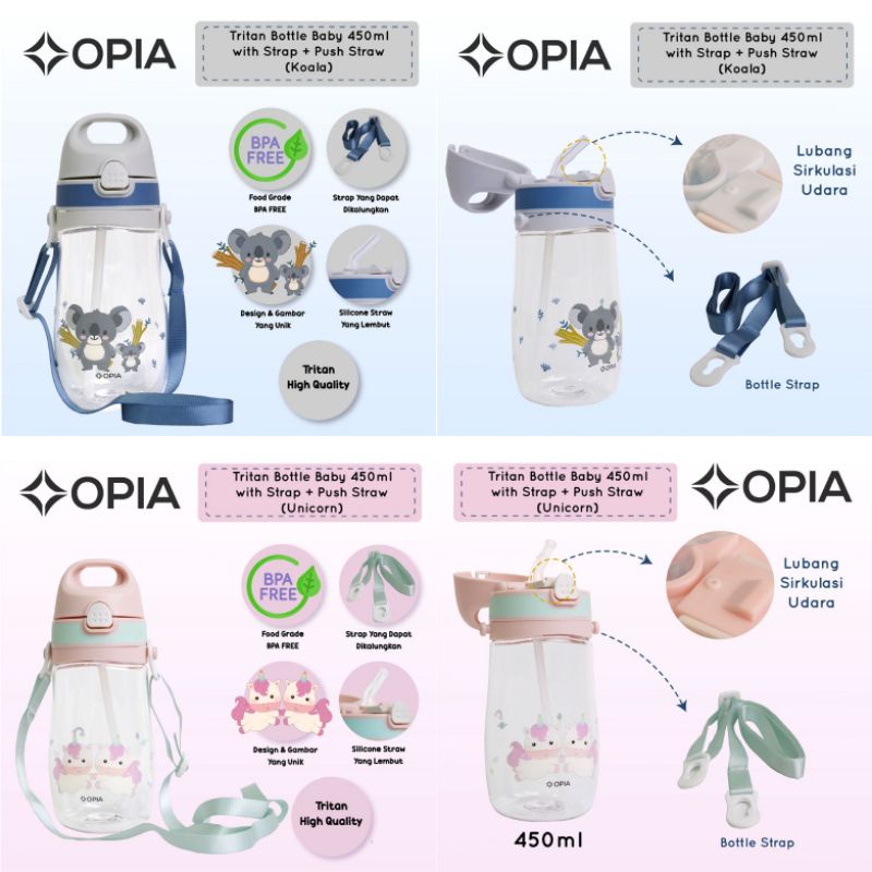 OPIA Tritan Bottle Baby and Kids, Botol minum Anak Bayi Premium