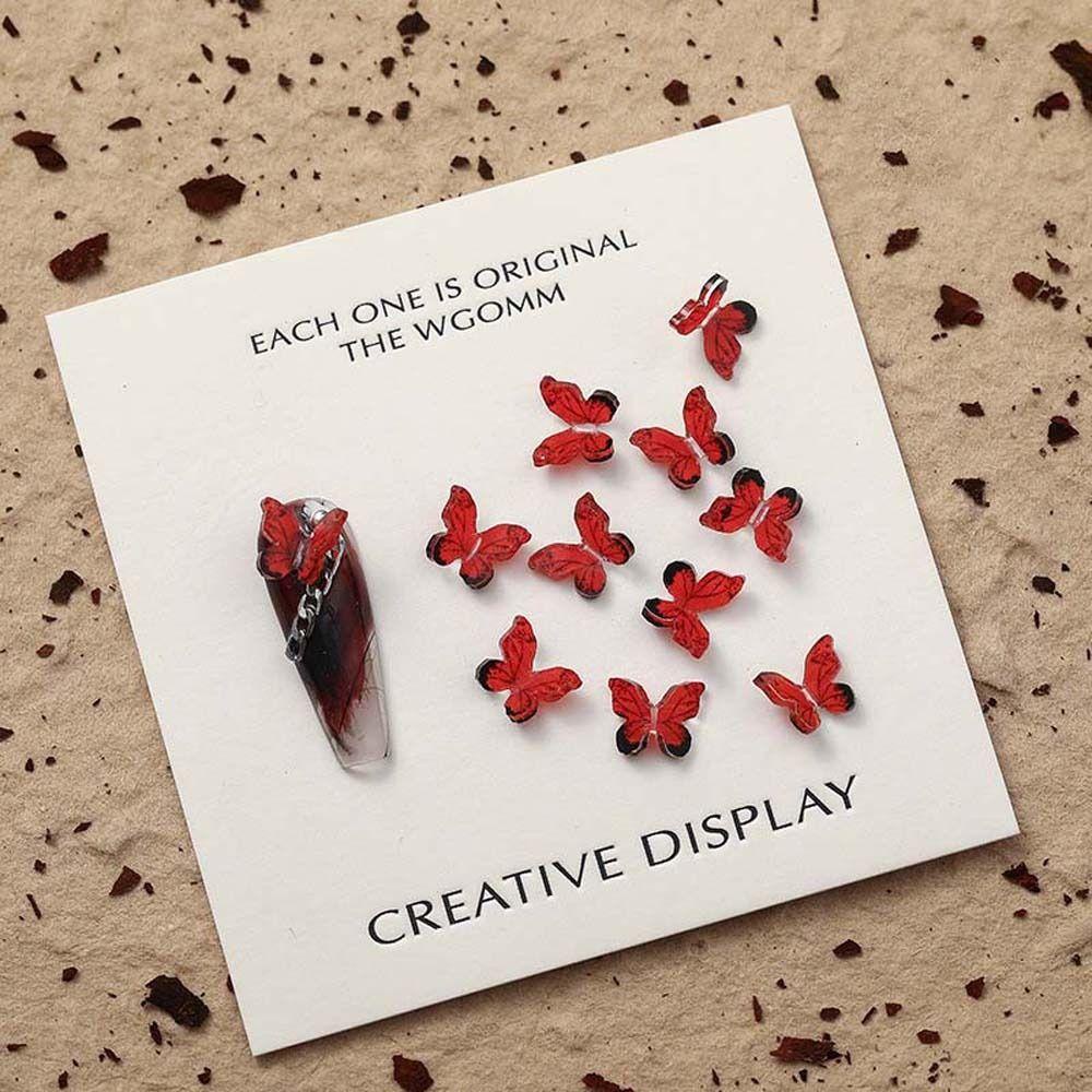 AUGUSTINA Agustina Hati Hiasan Kuku Warna-Warni Pesona Kuku Korea Nail Art Perhiasan Kuku Manicure Aksesoris