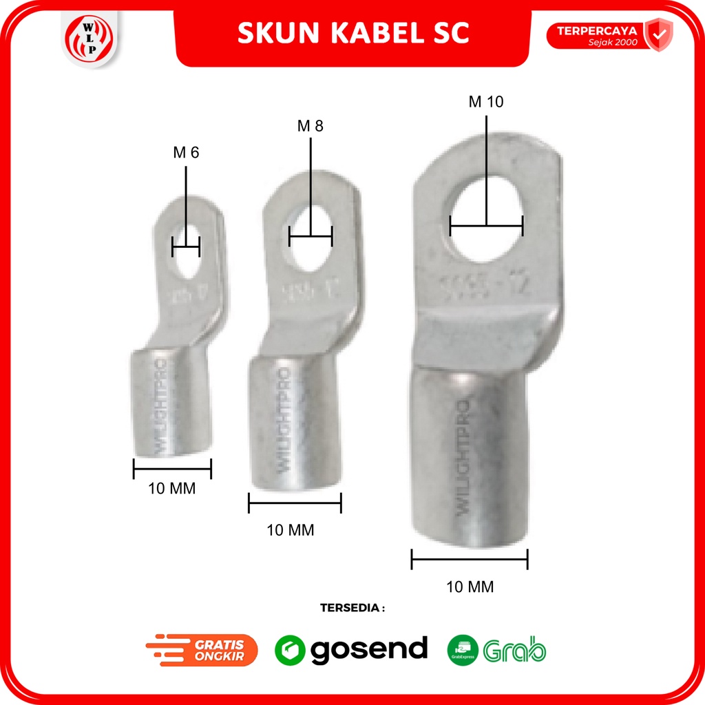 Jual Skun Scun Lugs Kabel Sc Dop Chrome Untuk Cable Tembaga Uk Mm M M M Shopee