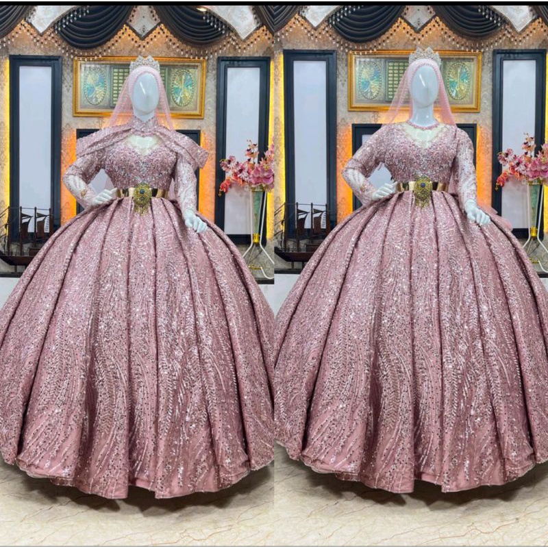 GAUN PENGANTIN BARBIE MEWAH BEREKOR//GAUN WEDDING MUSLIM TERKINI