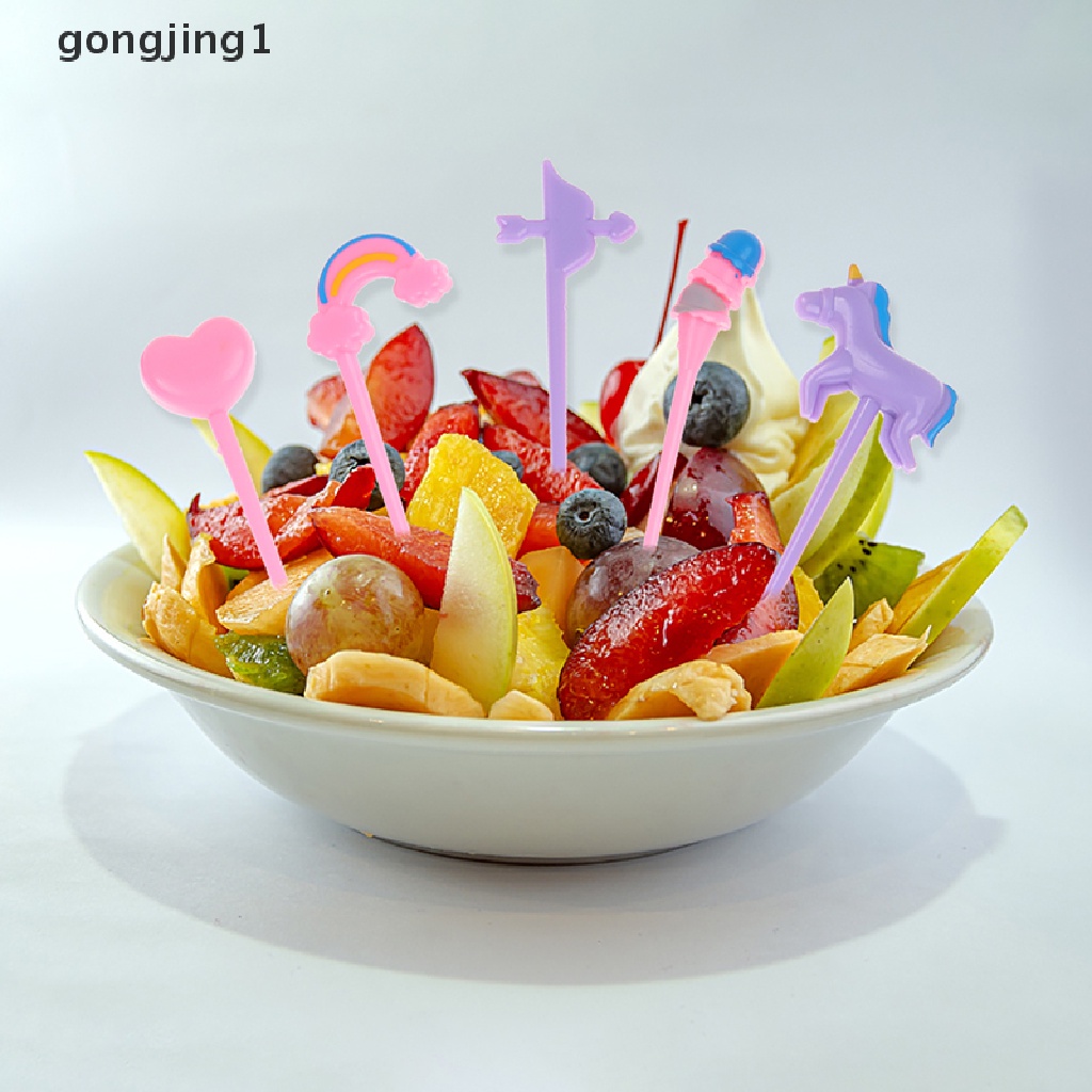 Set Garpu Buah Bentuk Hewan Unicorn Untuk Makan Siang