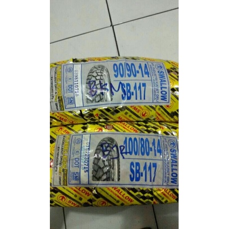 ban luar 90 90 14 dan 100 80 14 sb117 swallow tubeless