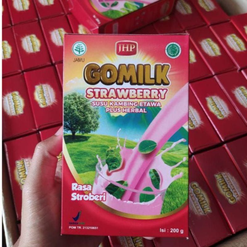 

Gomilk Varian Strobery Susu Kambing Etawa Plus Herbal 200 gram