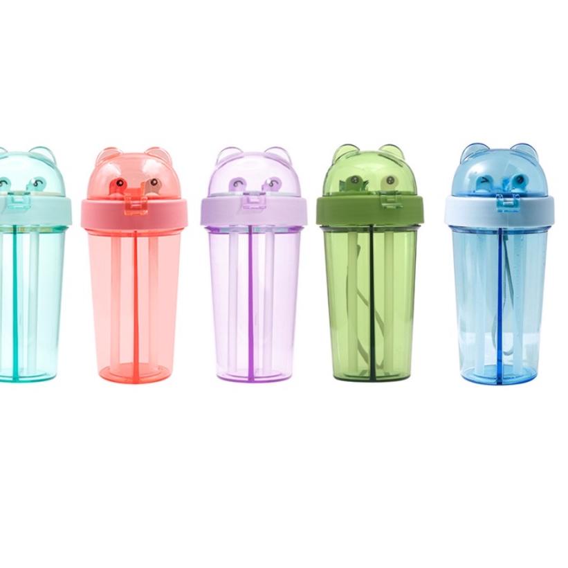 Stok Terbatas Botol 2 sisi Kekinian Viral Duet Couple Travel 420 ml Botol Minum Dual Use Dua Sisi Te