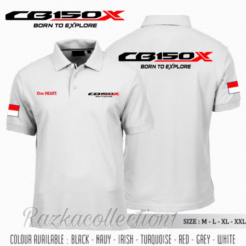 Polo Shirt CB150X Born To Explore / Baju Otomotif CB150X / Poloshirt Kaos Distro Motor Honda CB150X 