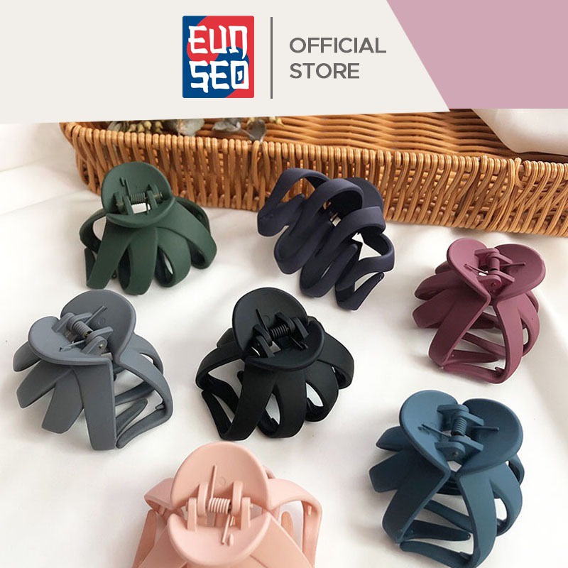 EUNSEO Jepit Rambut Matte Cakar 4 Jepit 5cm Doff Ponytail Hair Claw Clips Premium