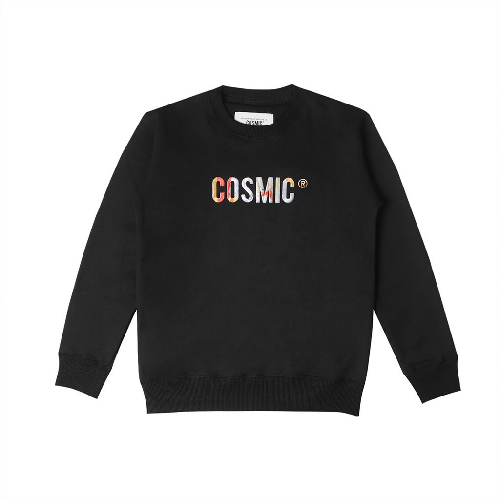 Cosmic Sweater Crewneck Rainbow Black