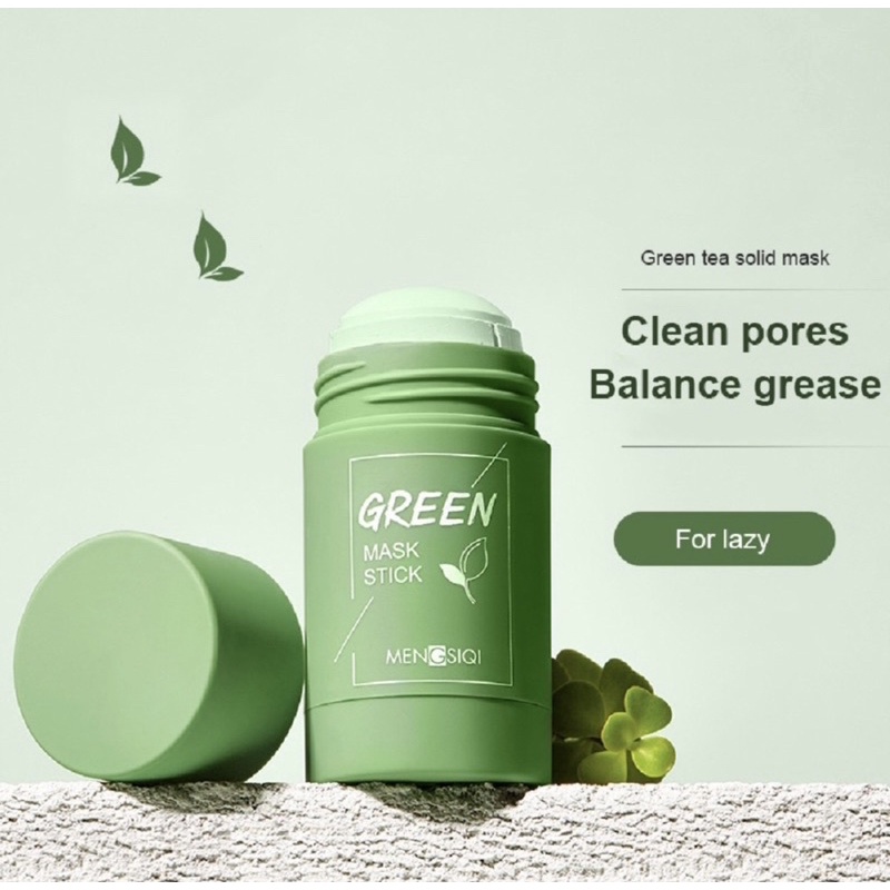 Green Tea Mask Cleasing Clay Stick Masker Wajah Masker Pembersih Komedo
