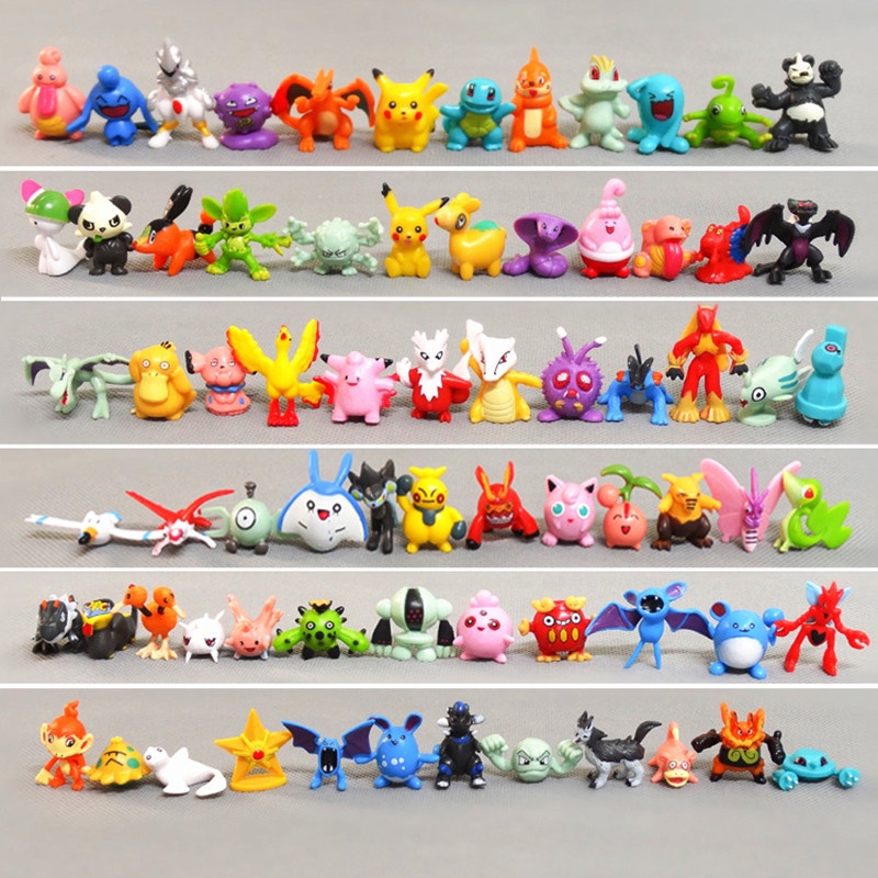 24 Pcs / Set TAKARA TOMY Action Figures Anime Pokemon No Repeats Charizard Squirtle Pikachu Isi 48Pcs Untuk Koleksi Anak