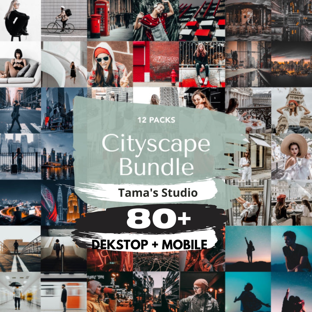 80 Cityscapes Bundle Preset Lightroom 80+ in 12 Packs Mobile IOS/Android &amp; Dekstop