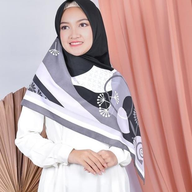 Hijab Segi Empat Syari Poly Katun Fine Motif Unik By Damia Hijab - MOTIF A