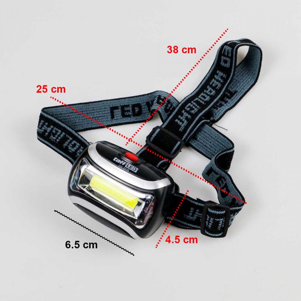 Senter Kepala Headlamp Flashlight Waterproof LED 3 Modes COB