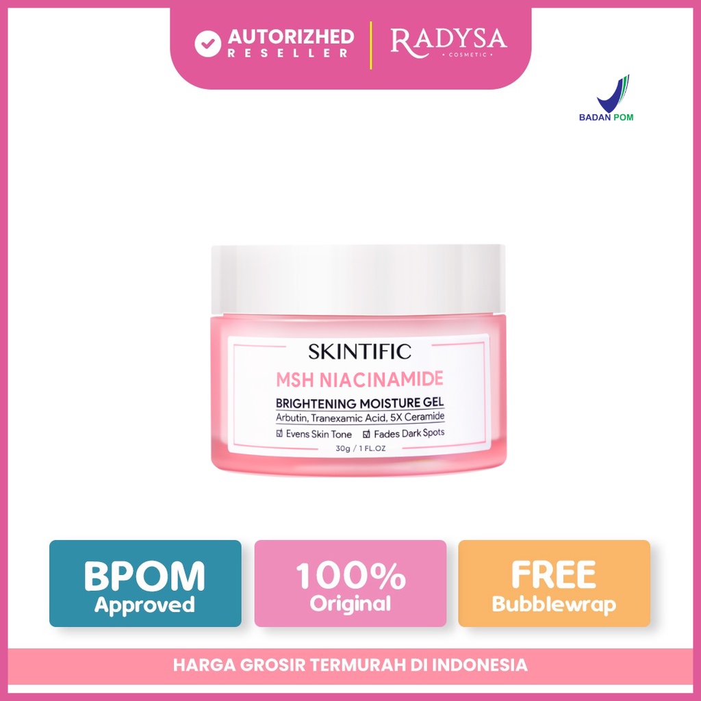 𝐑𝐀𝐃𝐘𝐒𝐀 - SKINTIFIC MSH Niacinamide Brightening Moisturizer Glowing Moisture Gel 30gr