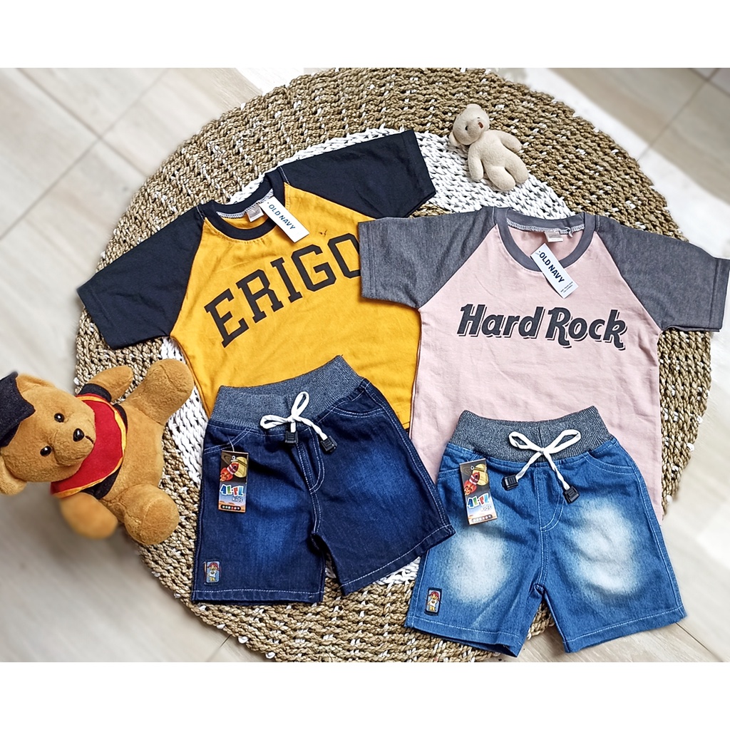 Setelan Baju Anak 1-2 Tahun Laki Laki Perempuan Set Baju Celana Motif Kaos Anak Adem