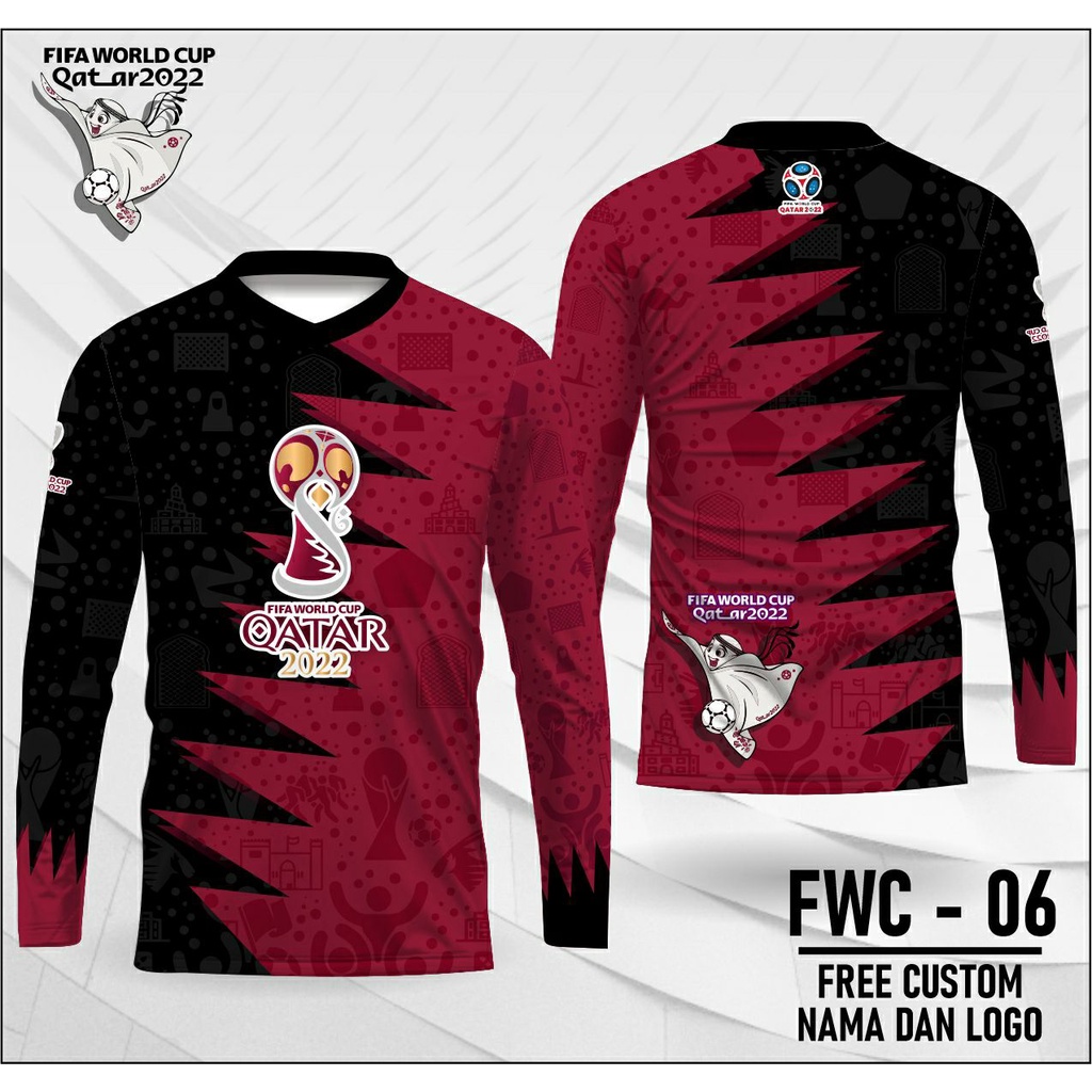 jersey piala dunia 2022 qatar baju sepak bola piala dunia qatar 2022 qatar lengan panjang