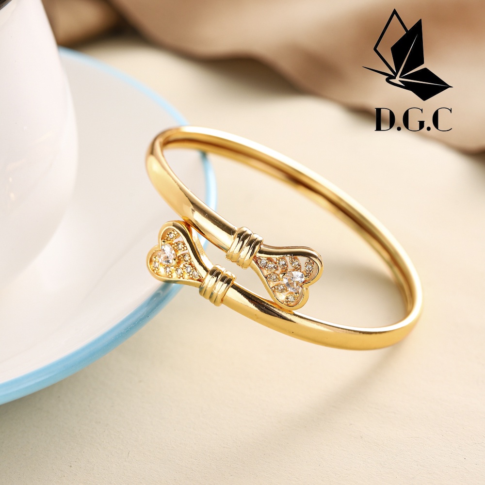 ⭐D.G.C✨Gelang Tangan Wanita Titanium Anti Karat Mewah Rose Gold Aksesoris Fashion Perhiasan Dewasa D544